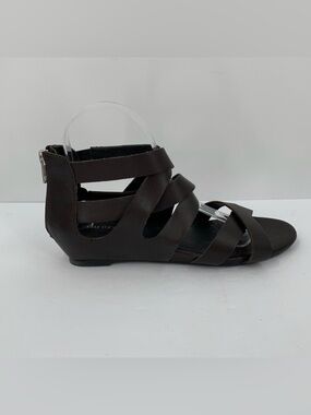 Adam Tucker Alea strappy gladiator sandals brown leather show women flat 7